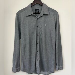 YoungLA Long Sleeve Button Up Shirt Mens Small Gray Modern Skater Cotton Blend